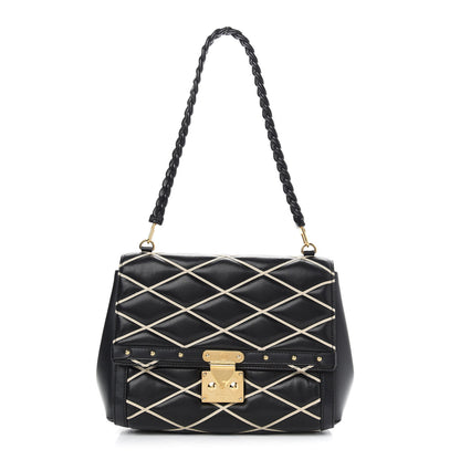 Louis Vuitton Lambskin Malletage Pochette Flap Black 1 of 11