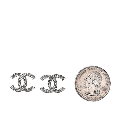 Chanel Crystal CC Earrings Silver 2 of 5