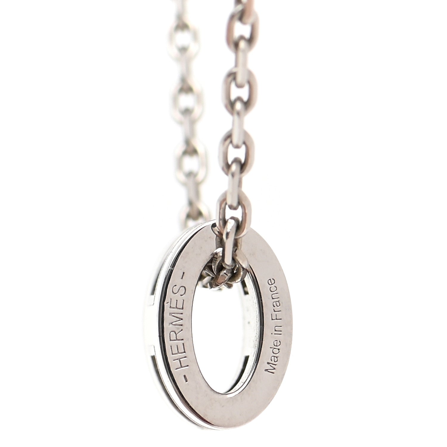 Hermes Lacquered Palladium Mini Pop H Pendant Necklace White 5 of 6