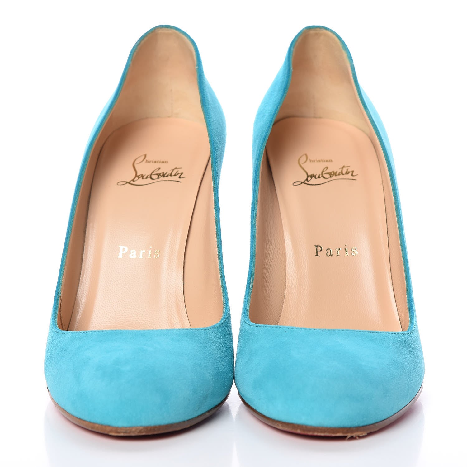 Christian Louboutin Suede Ron Ron 100 Pumps 39 Turquoise 2 of 12