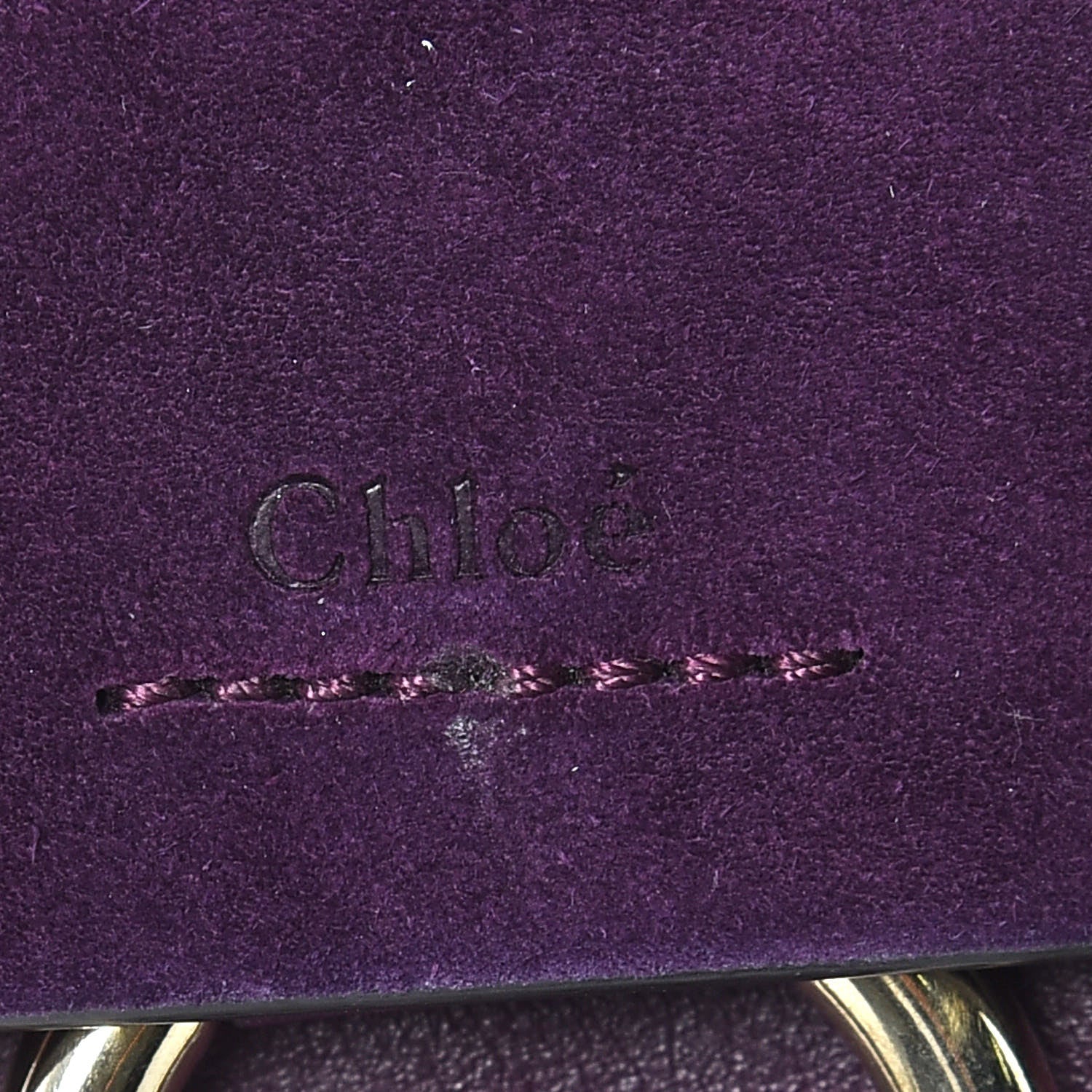 Chloe Suede Calfskin Mini Faye Shoulder Bag Intense Violine 8 of 13
