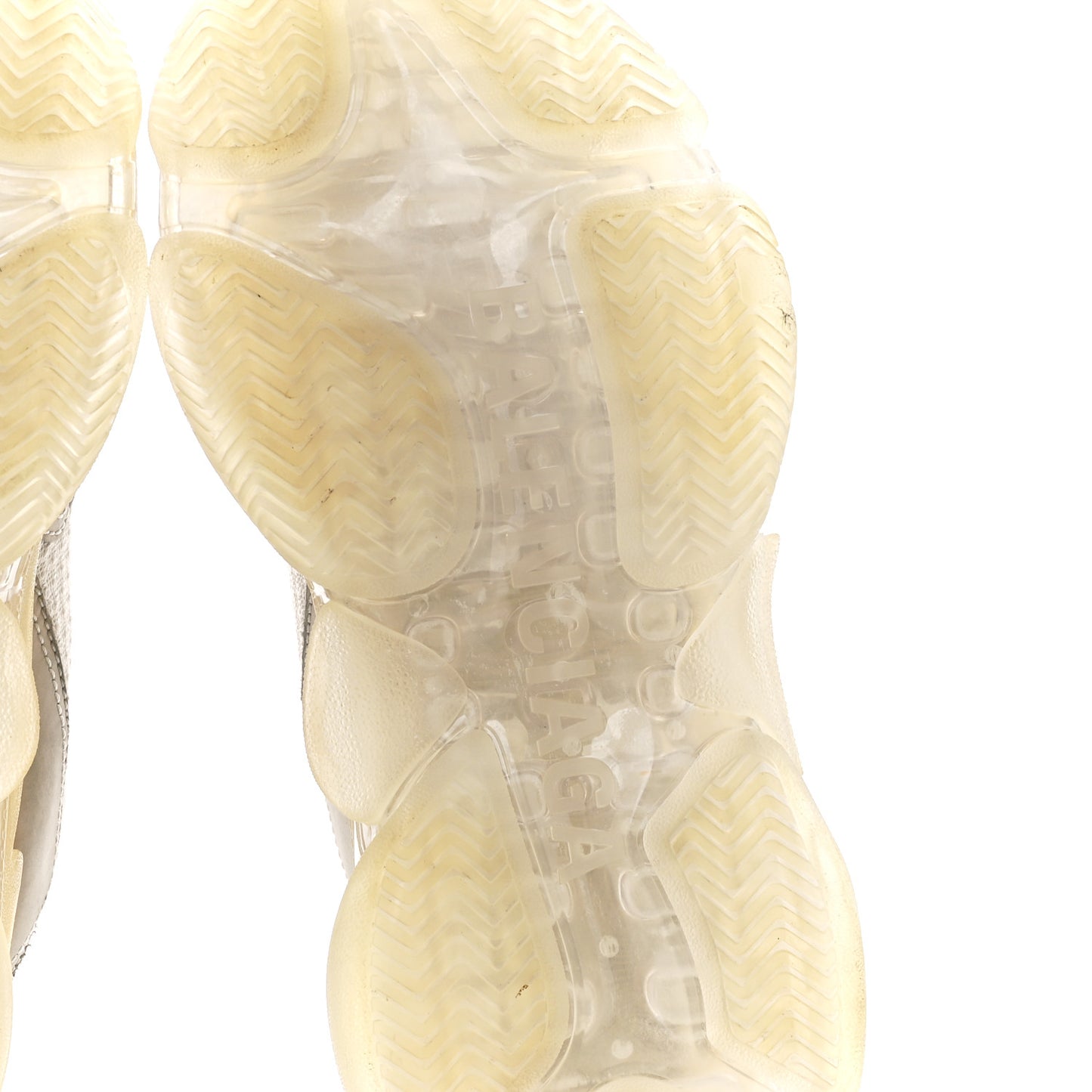 Fabric Mesh Clear Sole Womens Triple S Sneakers 36 White