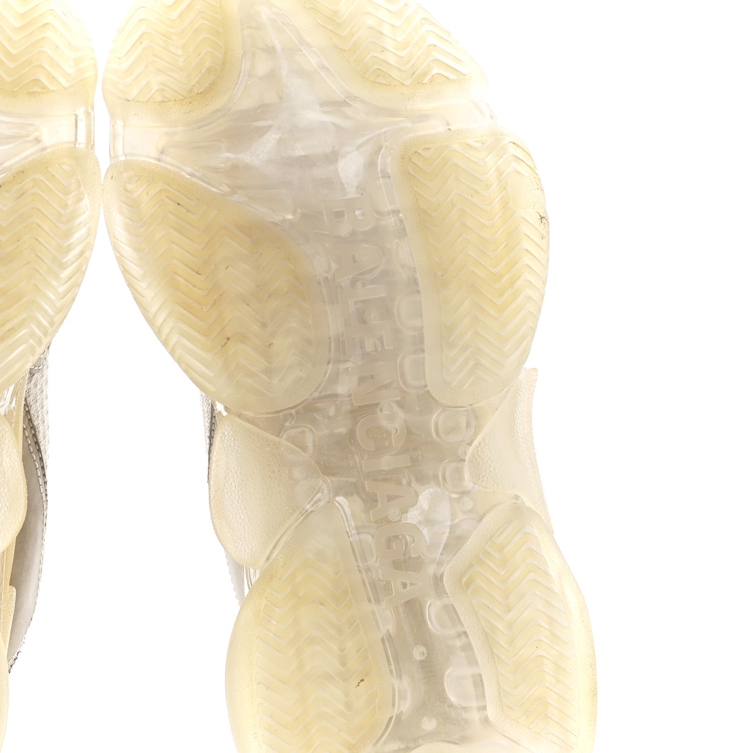 Balenciaga Fabric Mesh Clear Sole Womens Triple S Sneakers 36 White 6 of 8