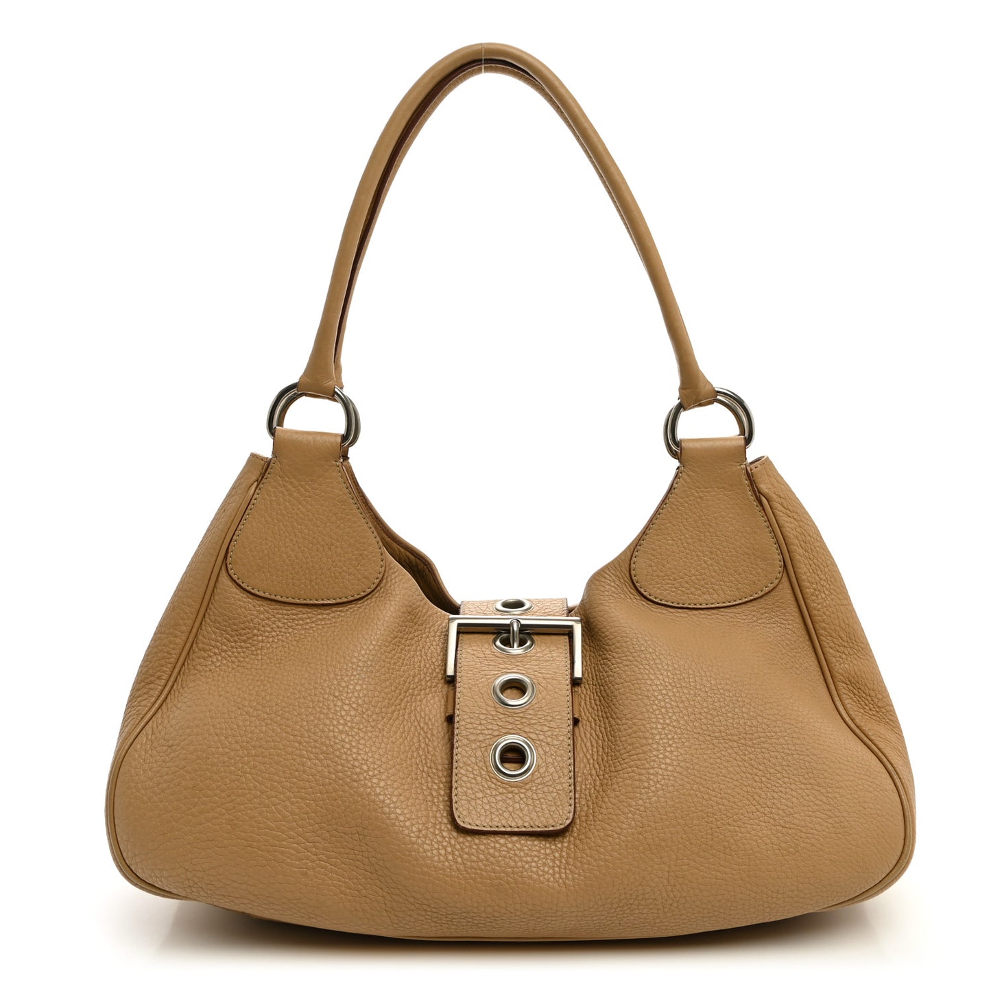 Vitello Daino Moon Shoulder Bag  Sabbia
