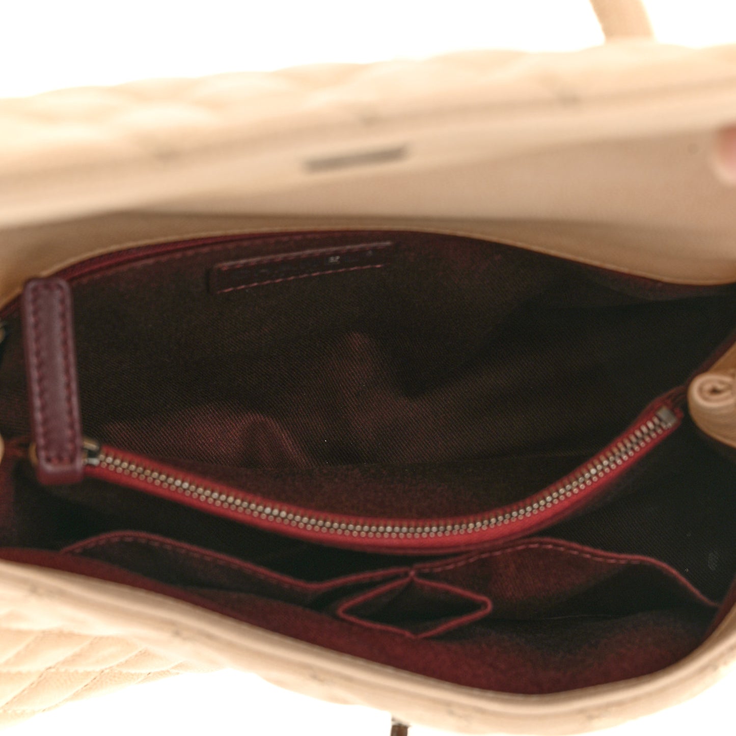 Caviar Quilted Small Coco Handle Flap Light Beige