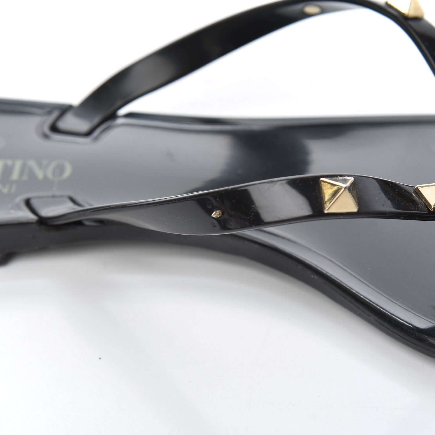 Valentino Garavani PVC Jelly Rockstud Bow Thong Sandals 40 Black 8 of 18
