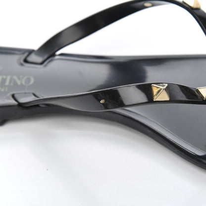 Valentino Garavani PVC Jelly Rockstud Bow Thong Sandals 40 Black 8 of 18