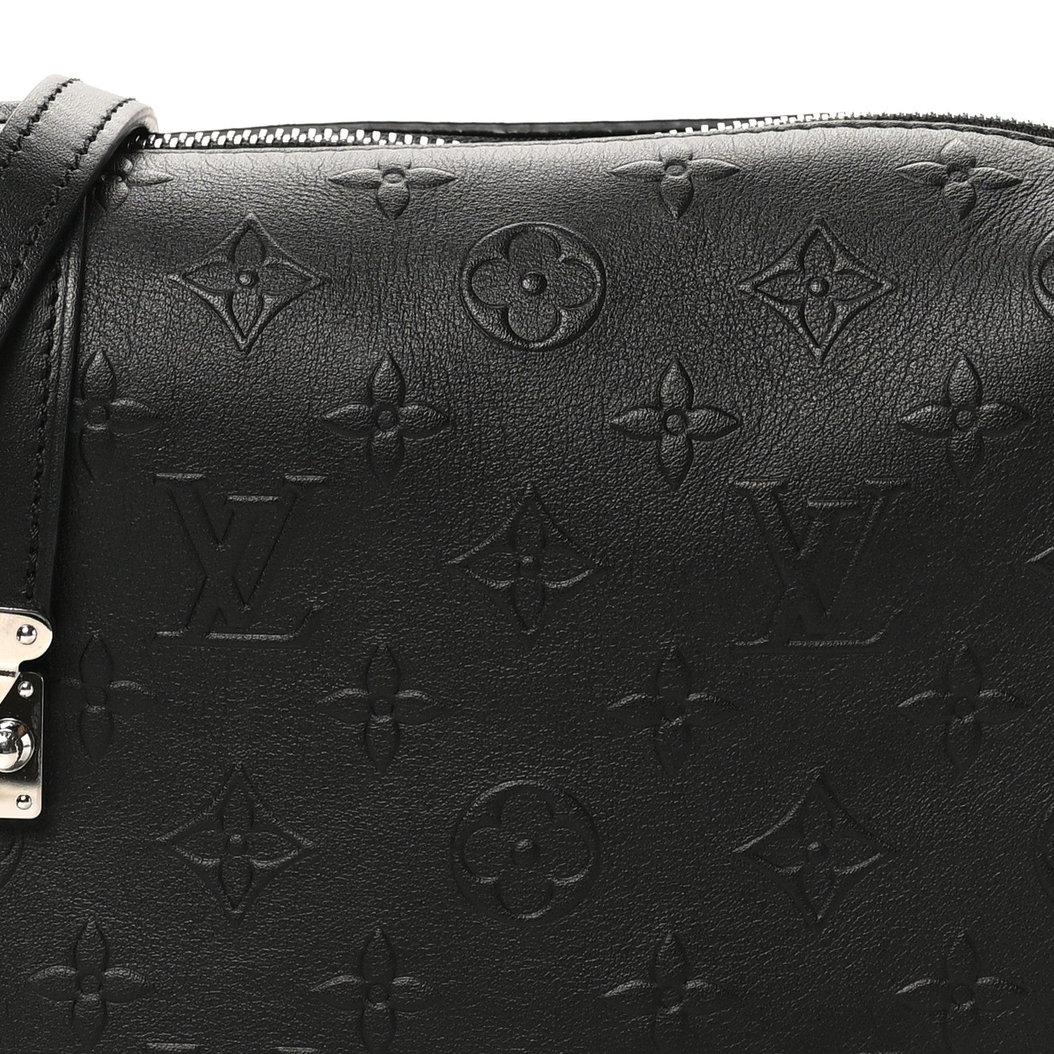 Louis Vuitton Calfskin Debossed Monogram Side Trunk Black 7 of 10