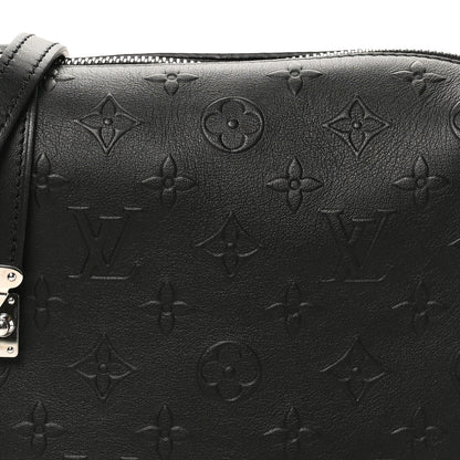 Louis Vuitton Calfskin Debossed Monogram Side Trunk Black 7 of 10