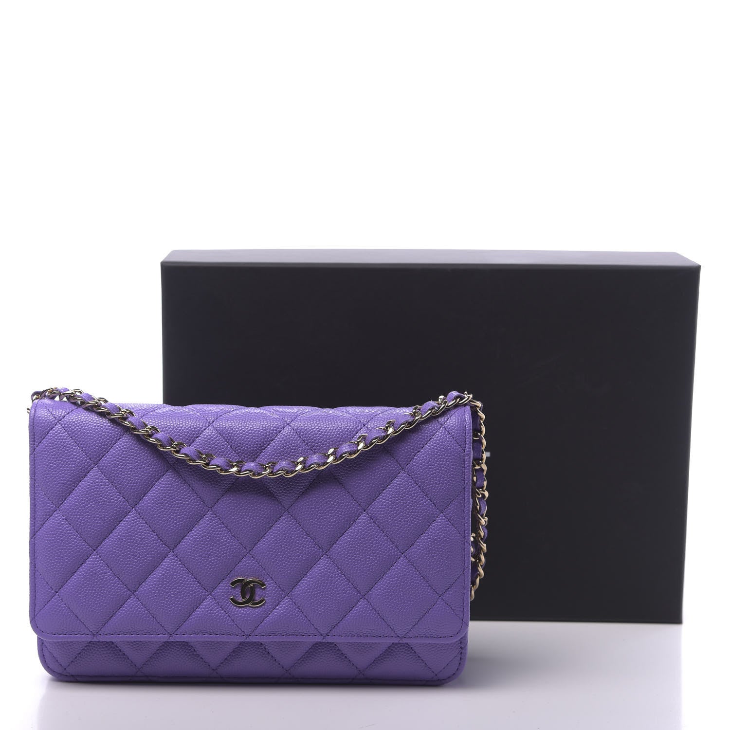 Chanel Caviar Quilted Wallet On Chain WOC Purple 12 of 12
