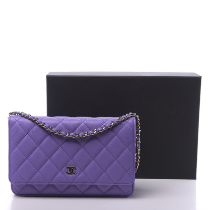 Chanel Caviar Quilted Wallet On Chain WOC Purple 12 of 12