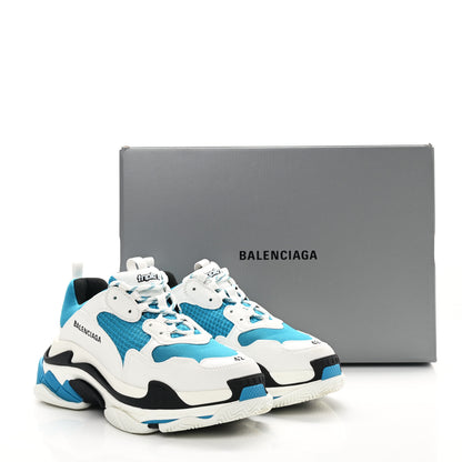 Balenciaga Fabric Mesh Mens Triple S Sneakers 42 White Blue Black 9 of 9