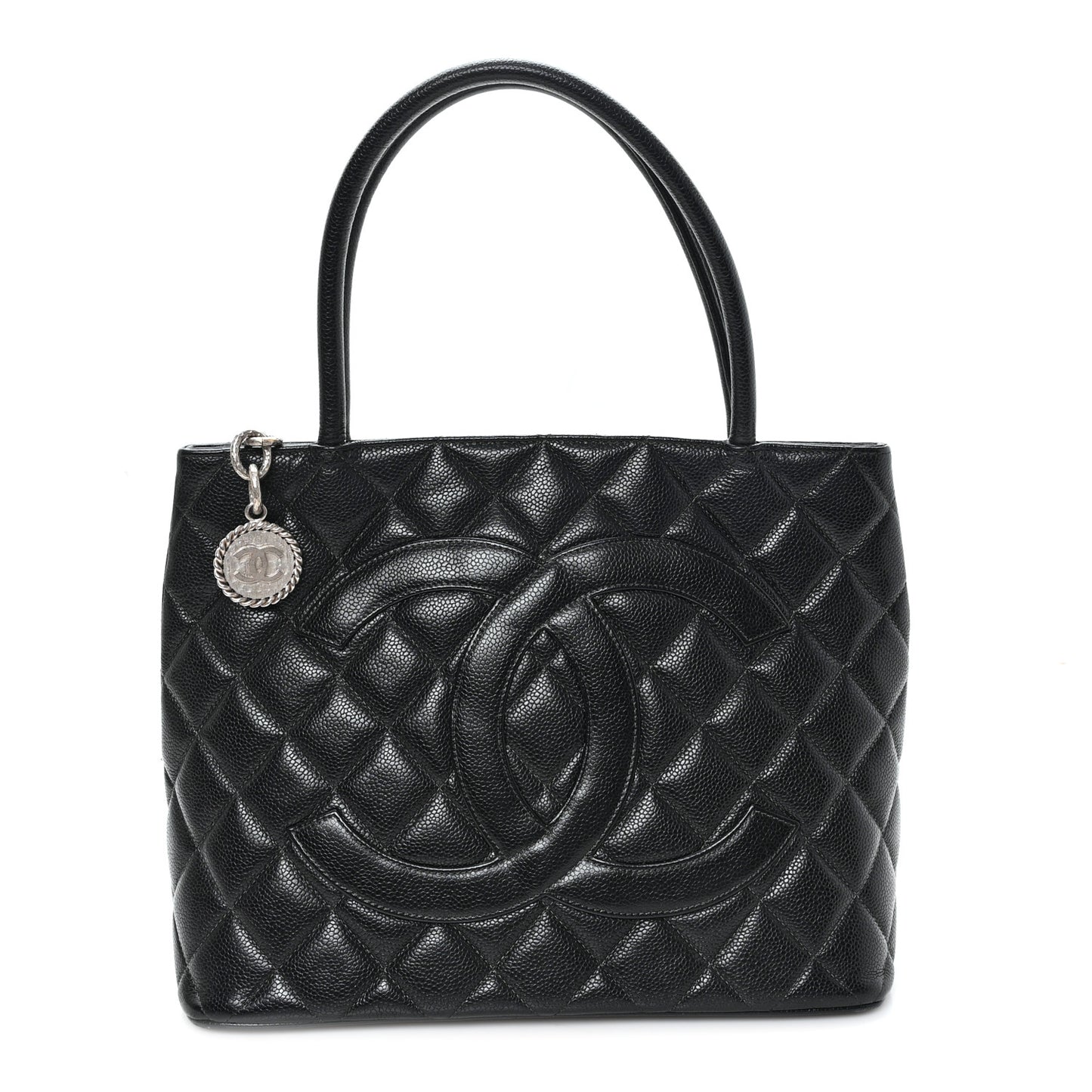 Caviar Quilted Medallion Tote Black