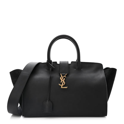 Saint Laurent Calfskin Suede Small Monogram Downtown Cabas Black 1 of 10