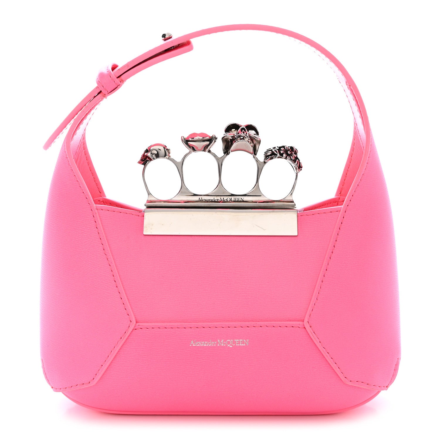 Alexander McQueen ALEXANDER MCQUEEN Calfskin Mini The Jeweled Hobo Pink 1 of 10