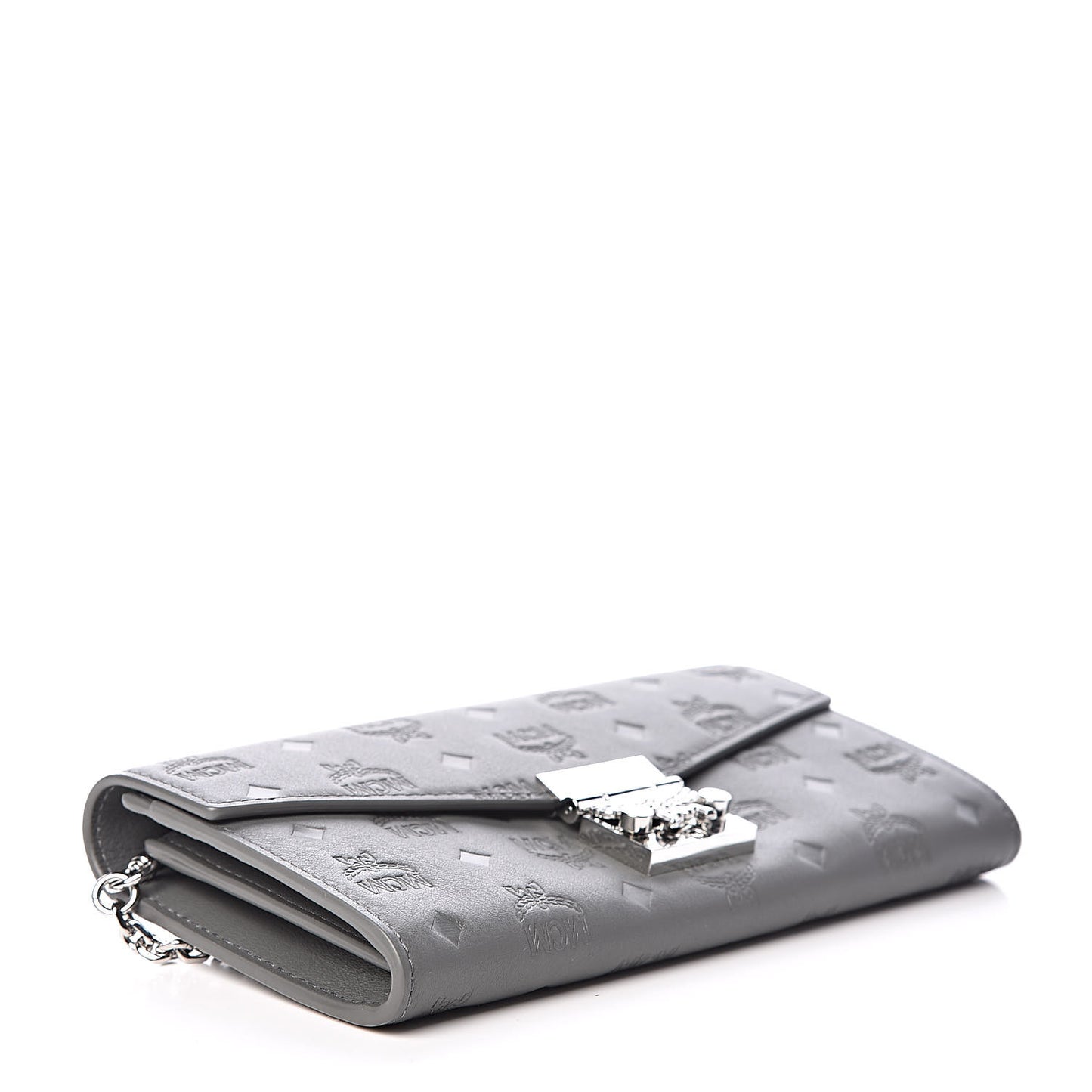Calfskin Ottomar Large Patricia Wallet On Chain Grey
