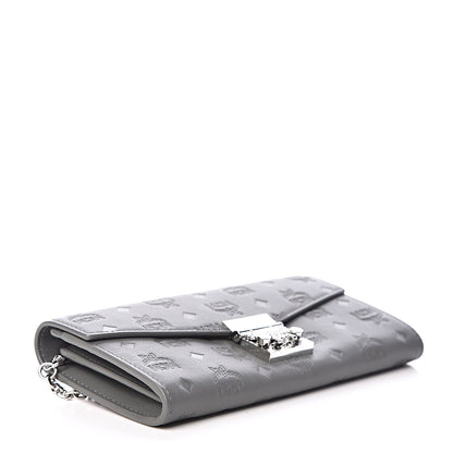 MCM Calfskin Ottomar Large Patricia Wallet On Chain Grey 4 of 9