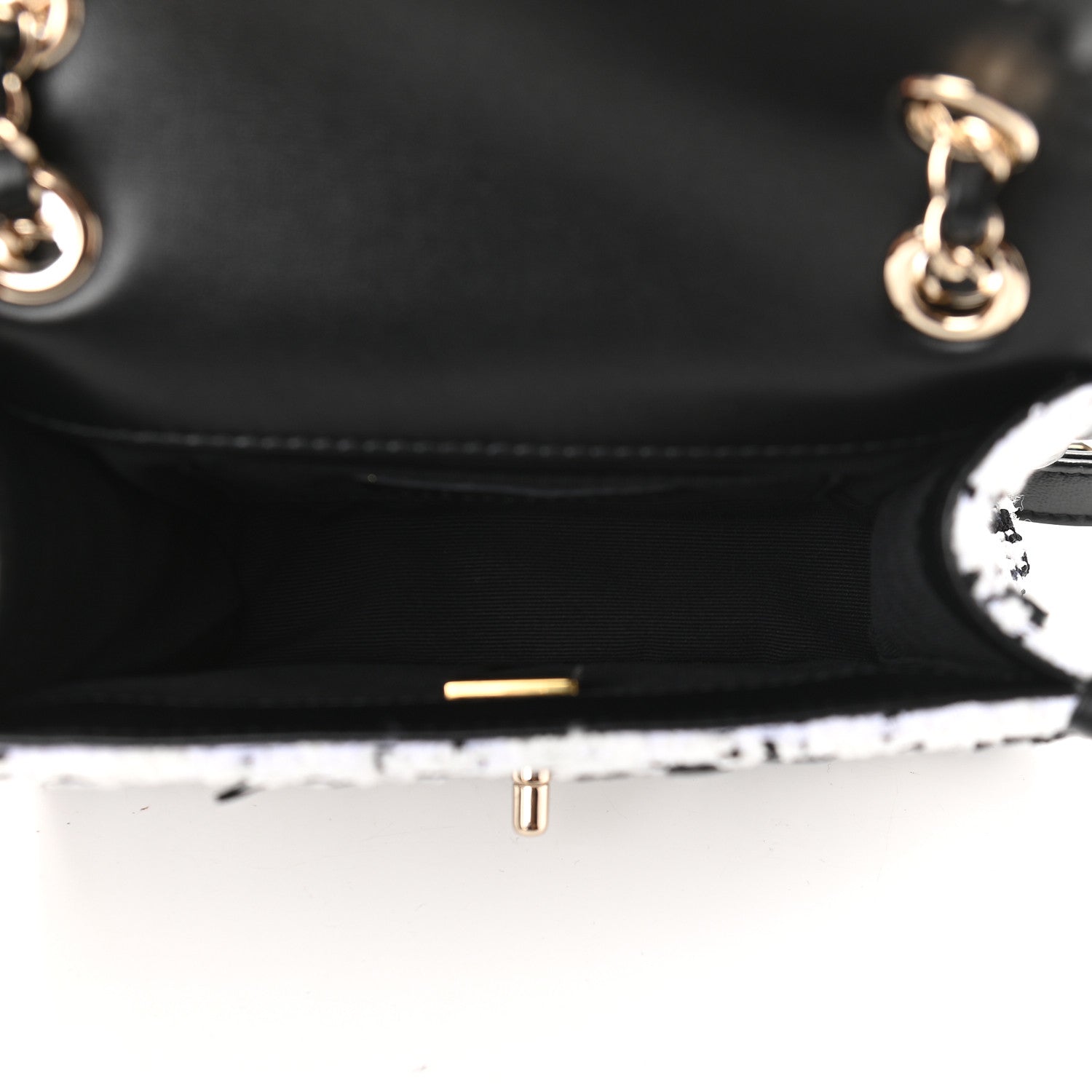 Chanel Tweed Braided Calfskin Mini My Own Frame Flap Grey Black 5 of 10