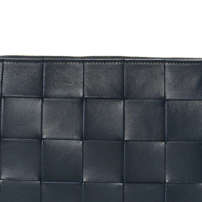 Bottega Veneta Nappa Maxi Intrecciato Large Cassette Flat Zip Pouch Navy Blue 7 of 7