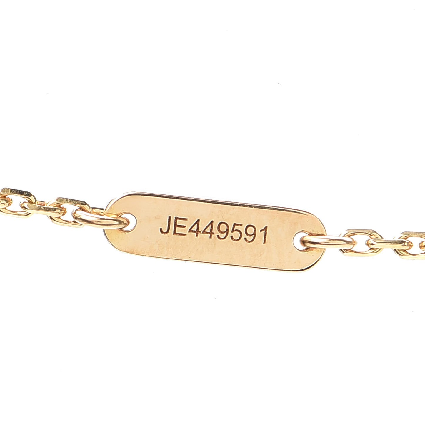 18K Yellow Gold Tiger Eye Vintage Alhambra Pendant Necklace