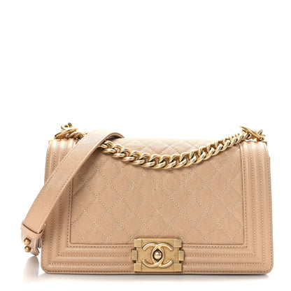 Chanel Caviar Quilted Medium Boy Flap Beige 1 of 9