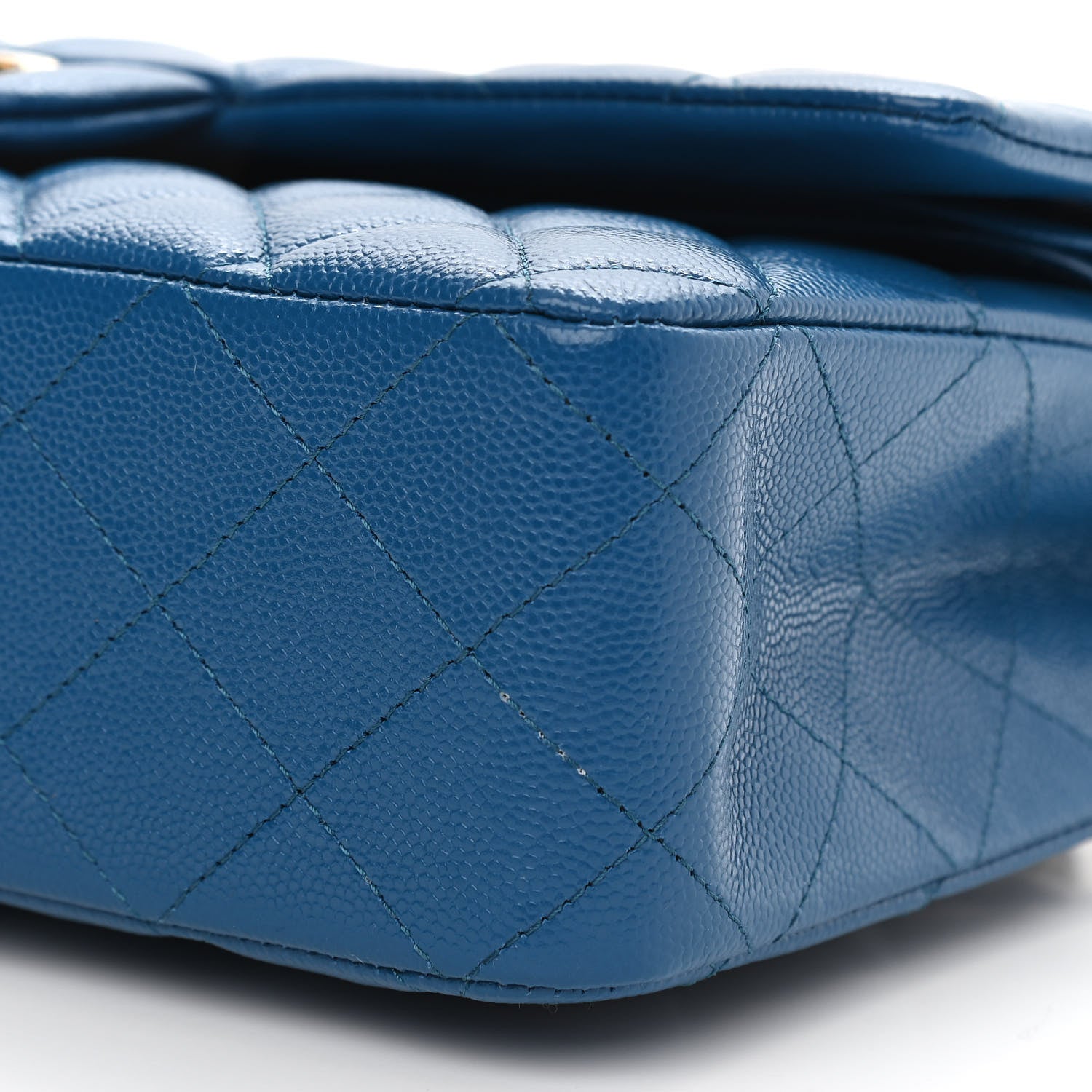 Chanel Caviar Quilted Medium Double Flap Blue 10 of 12