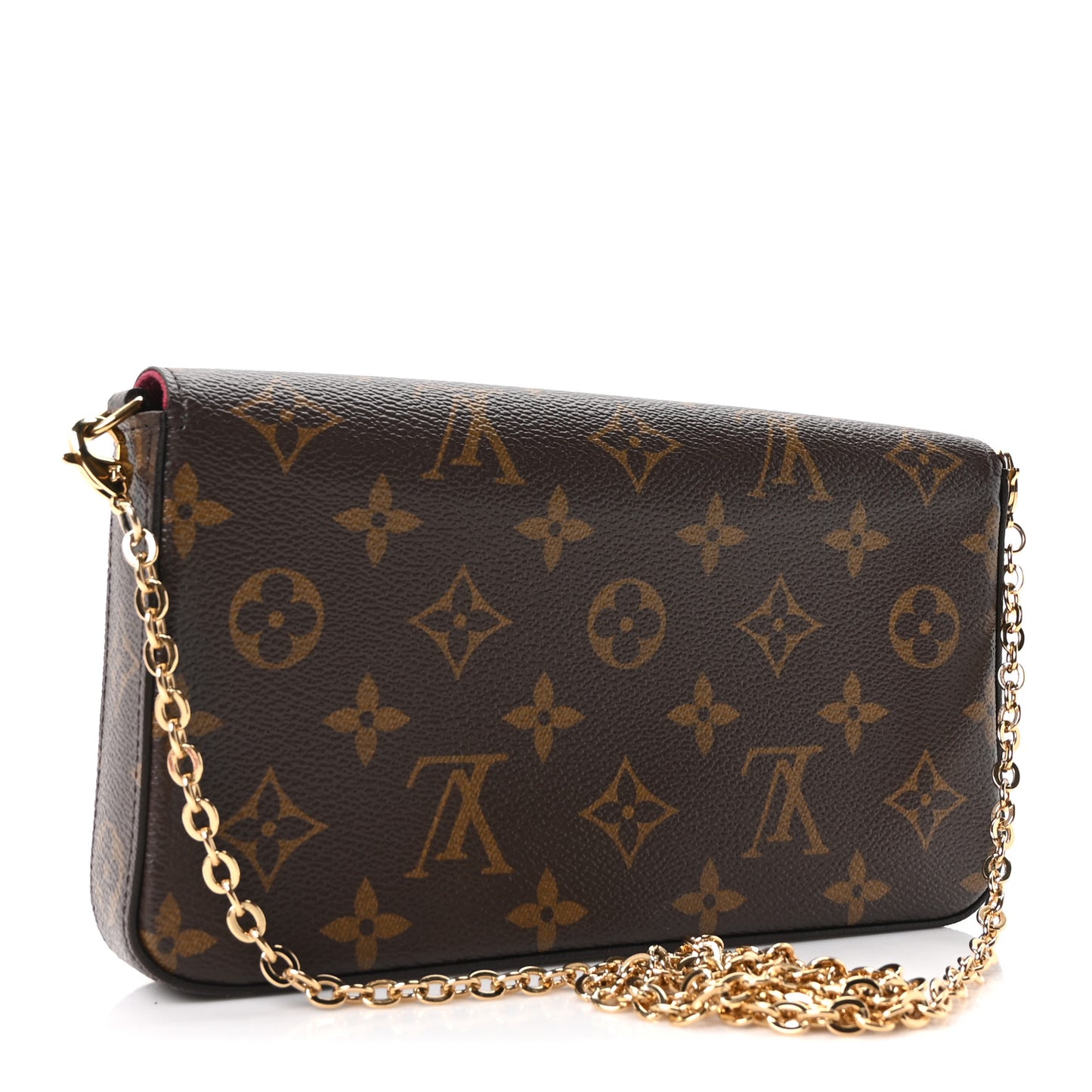 Monogram Pochette Felicie Chain Wallet Fuchsia