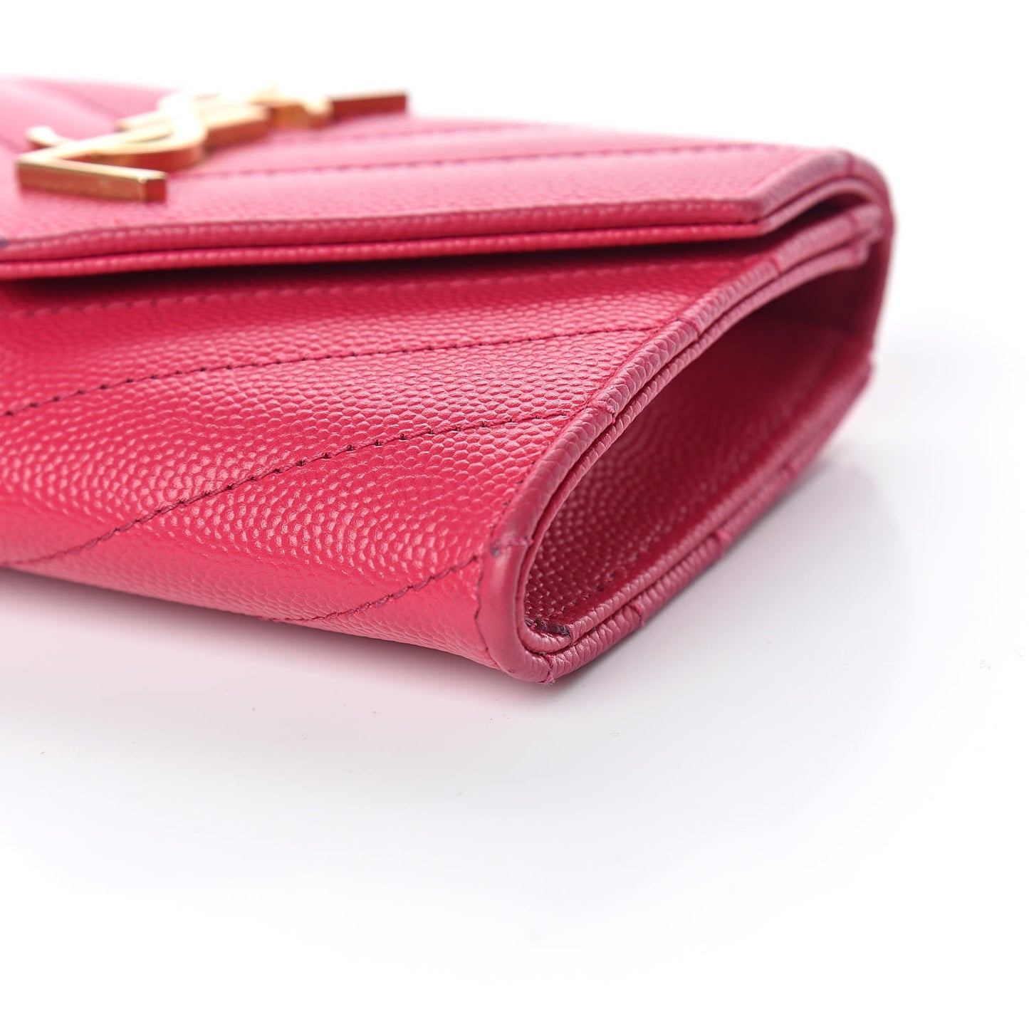 Grain De Poudre Matelasse Chevron Small Monogram Envelope Wallet Bubblegum