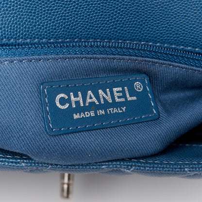 Chanel Caviar Quilted Small Coco Handle Flap Blue 7 of 11