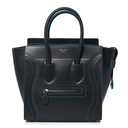 Celine Satin Debossed Calfskin Micro Luggage Anthracite 1 of 14