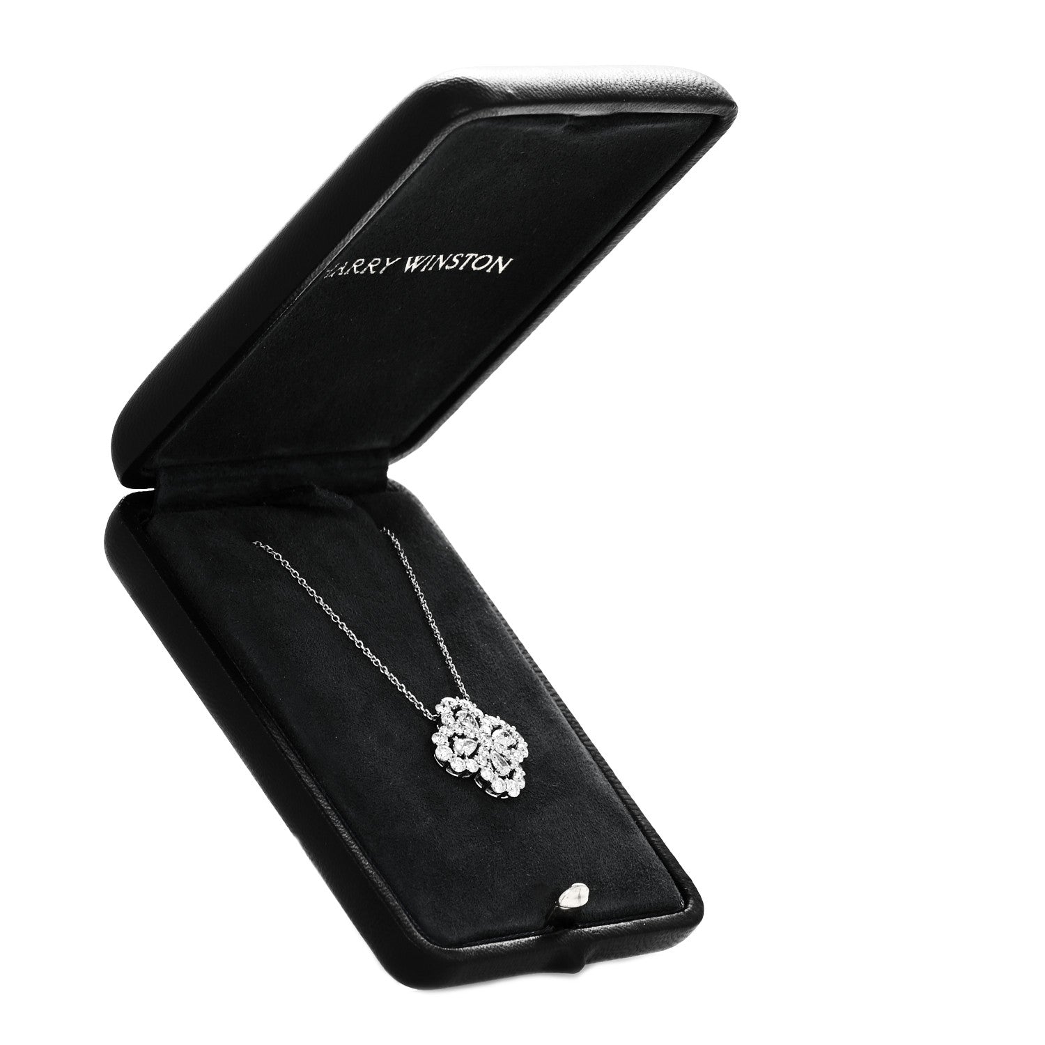 Harry Winston Platinum Diamond Full Loop Pendant Necklace 7 of 7