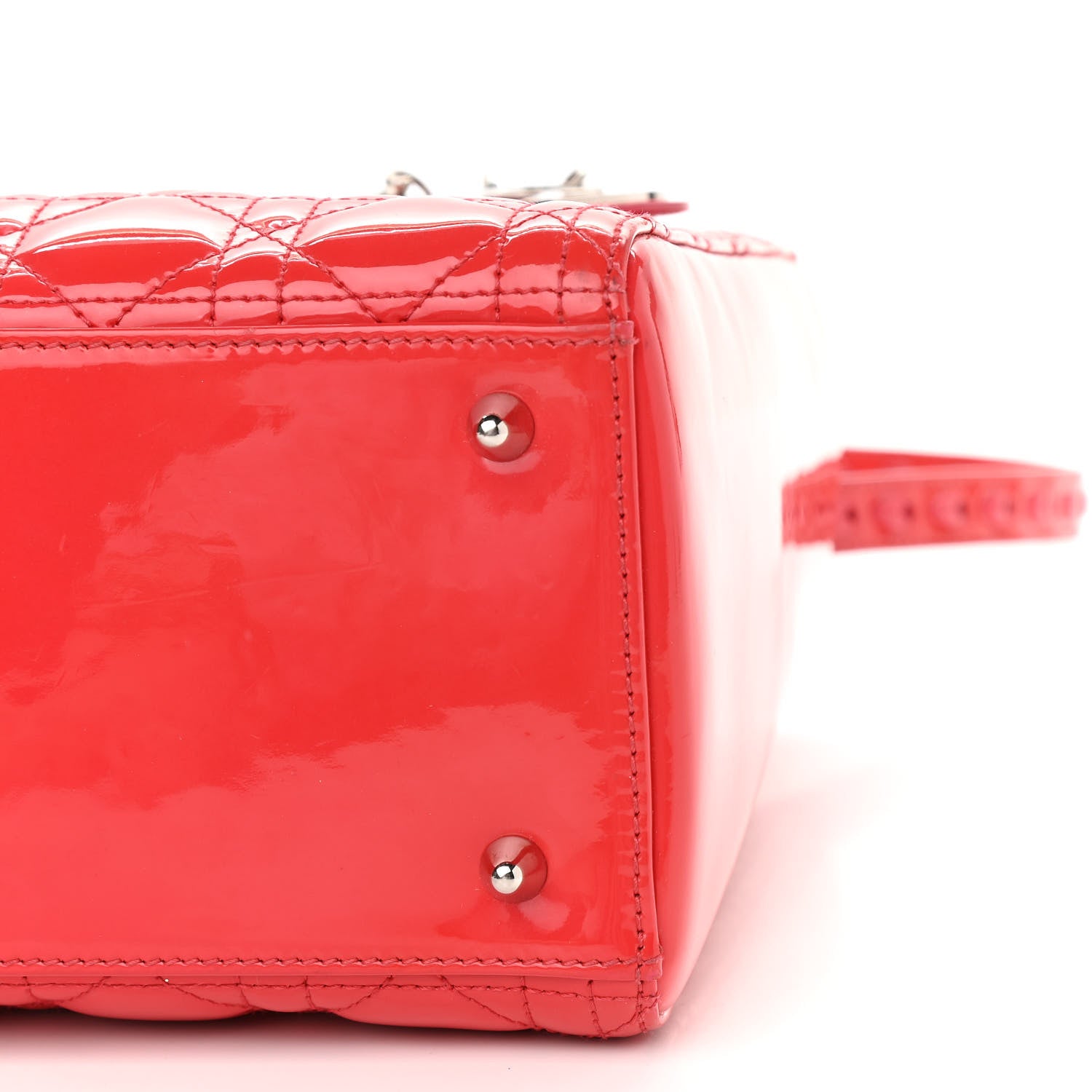 Christian Dior Patent Cannage Medium Lady Dior Red 9 of 15