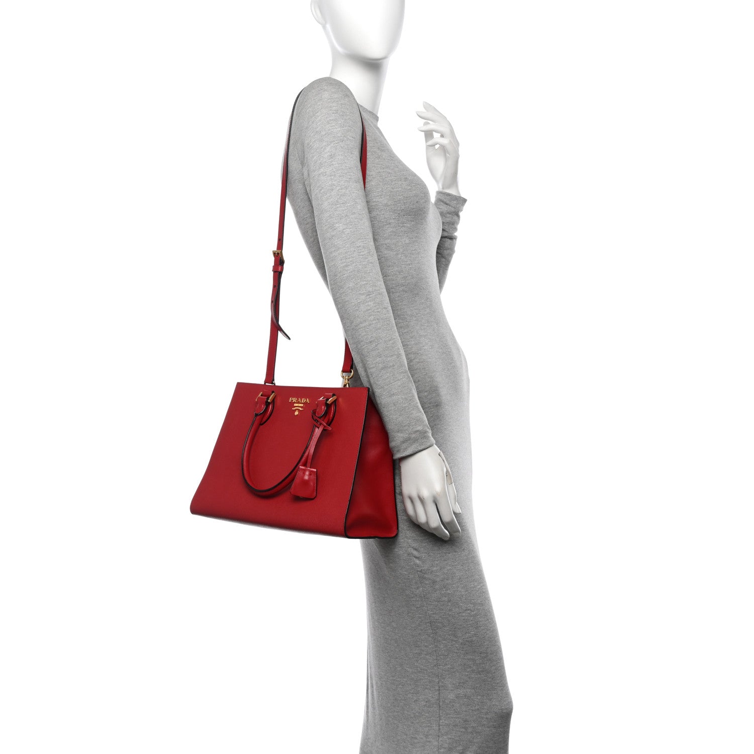 Prada Saffiano Soft Calfskin Tote Fuoco 2 of 11