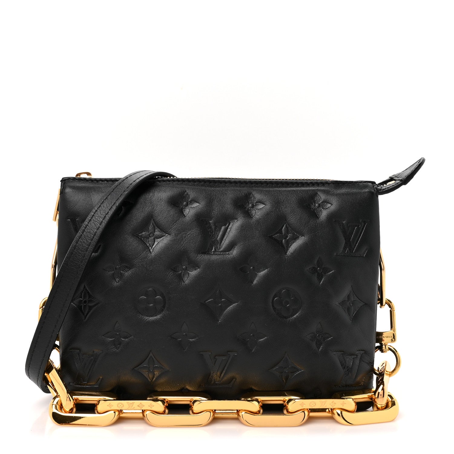 Louis Vuitton Lambskin Embossed Monogram Coussin BB Black 1 of 8