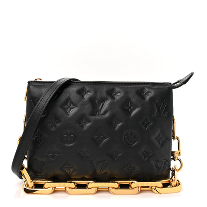Louis Vuitton Lambskin Embossed Monogram Coussin BB Black 1 of 8