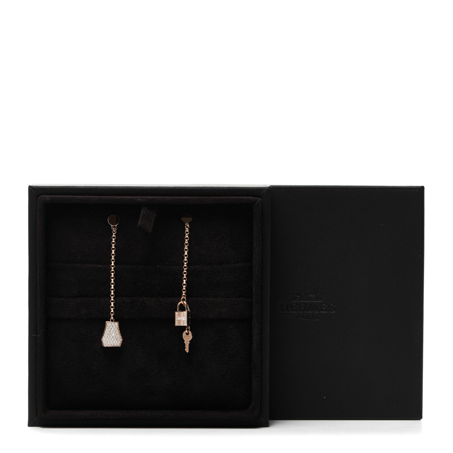 18K Rose Gold Diamond Kelly Clochette Drop Earrings