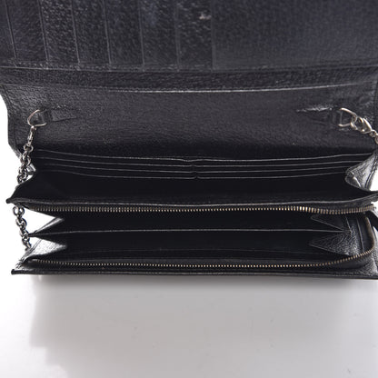 Gucci Monogram Metal Bar Chain Wallet Black 5 of 19