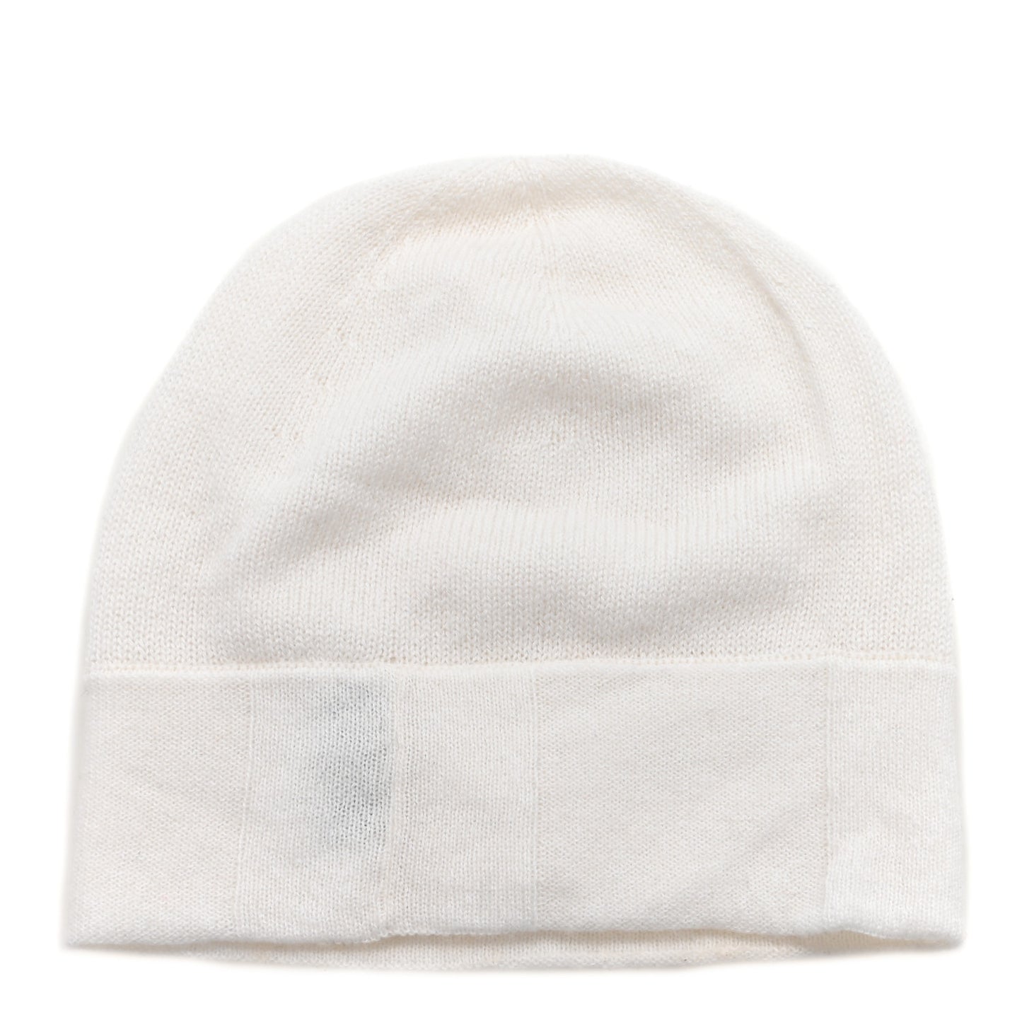 Silk Knit CC Beanie Hat White