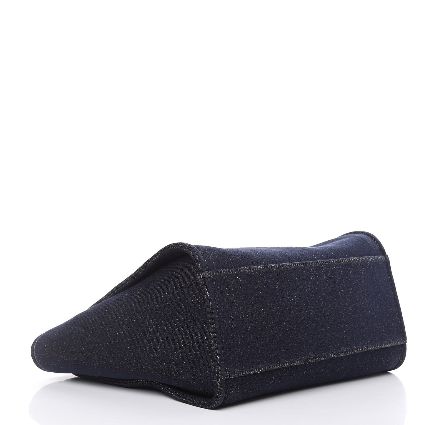 Lurex Canvas Medium Deauville Tote Navy Blue Gold