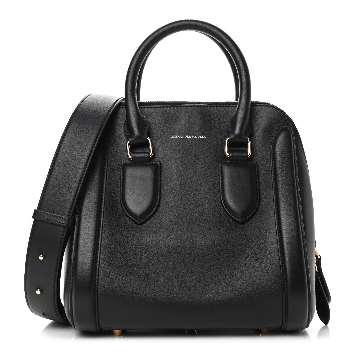 Alexander McQueen Calfskin Heroine Handbag Black 1 of 8