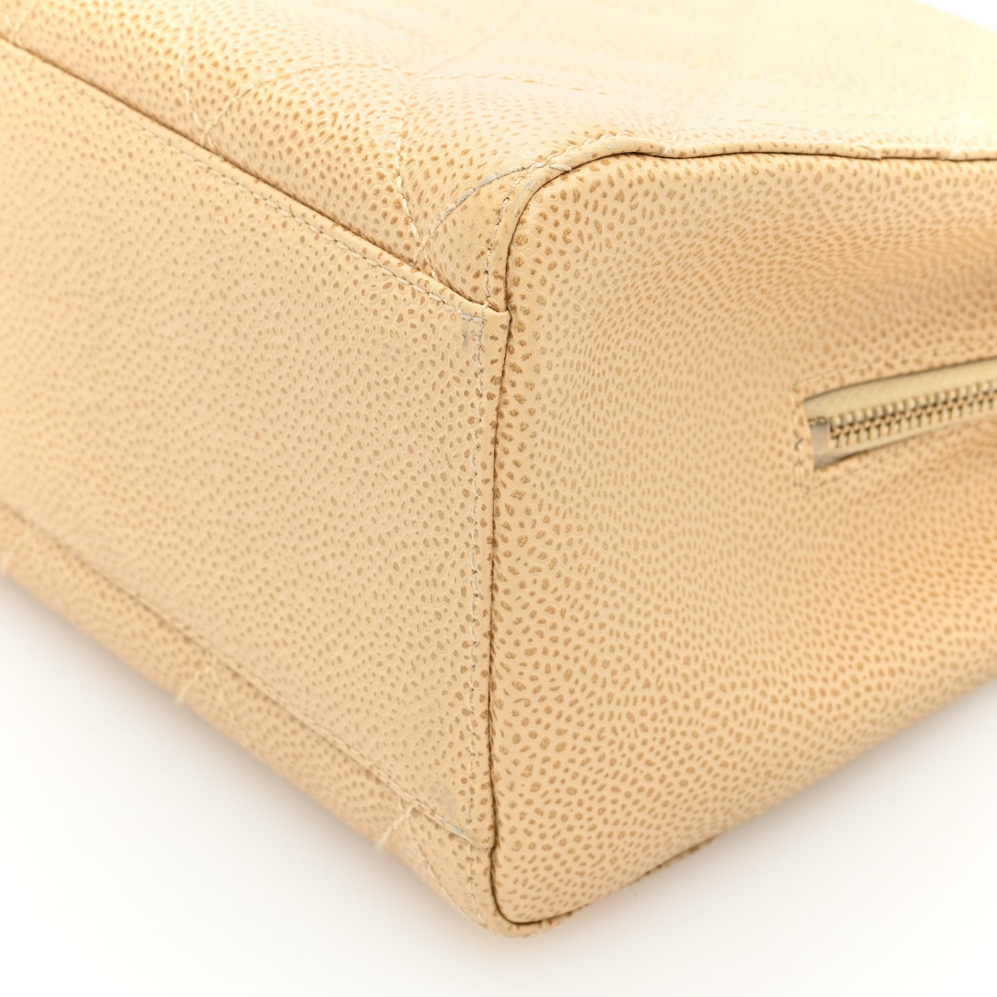 Caviar Quilted Tote Beige