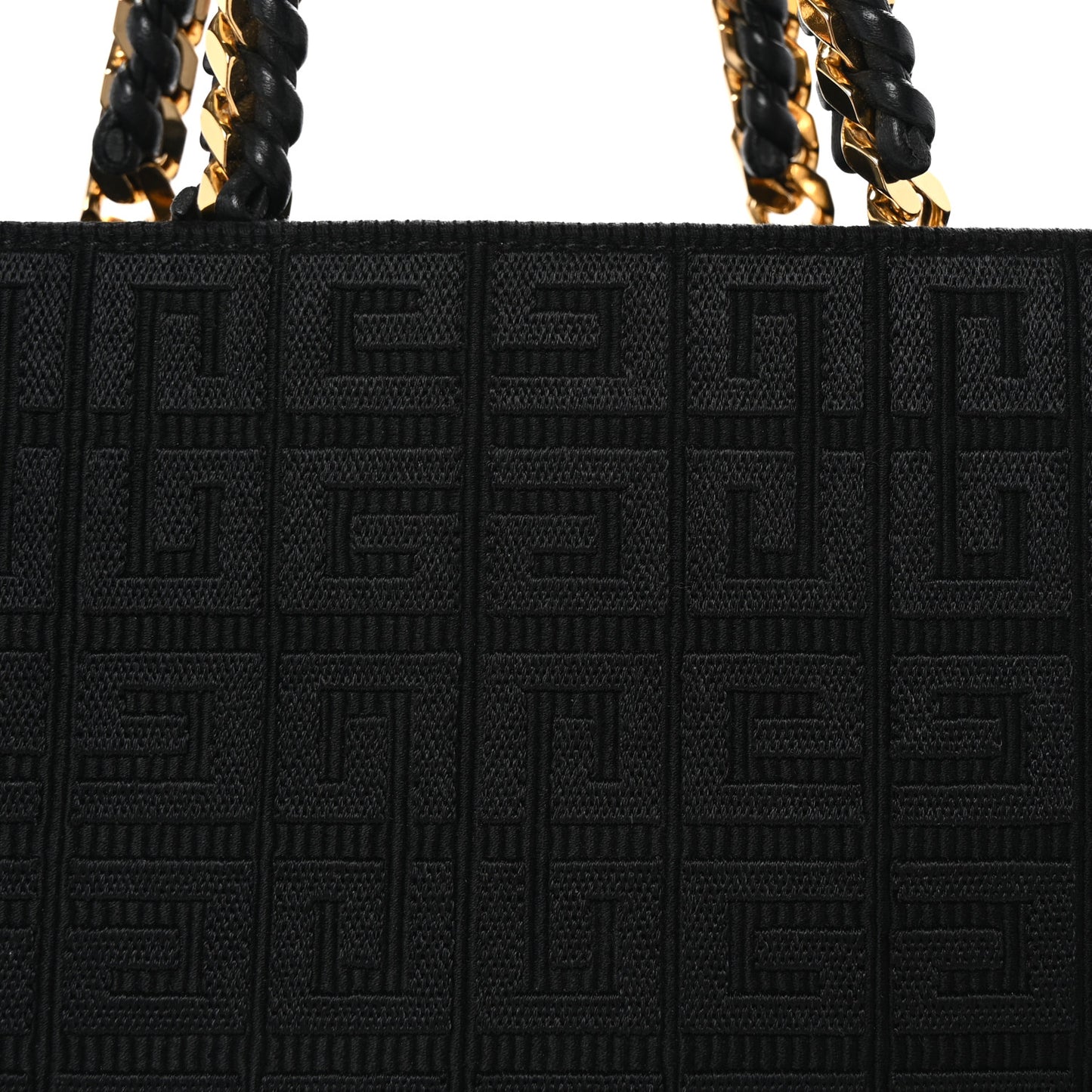 Canvas Jacquard 4G Medium Chain Tote Black