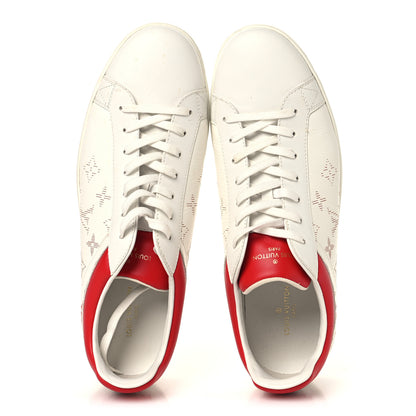 Louis Vuitton Calfskin Monogram Luxembourg Sneakers 10 Red White 2 of 9