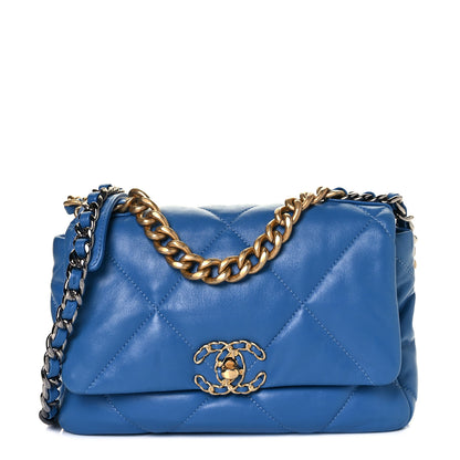 Chanel Lambskin Quilted Medium Chanel 19 Flap Blue 1 of 8
