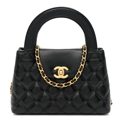 Chanel Shiny Aged Calfskin Quilted Nano Kelly Shopper Black Black 1 of 15