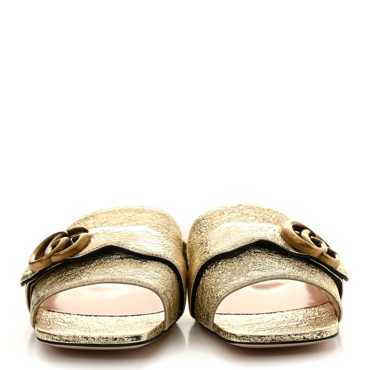 Gucci Galassia GG Marmont Flat Slide Sandals 37 Platino 2 of 8