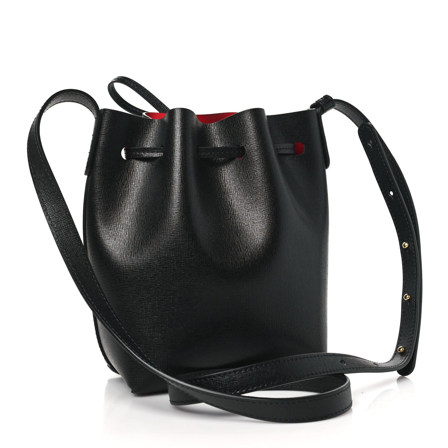 Calfskin Mini Bucket Bag Black Flamma