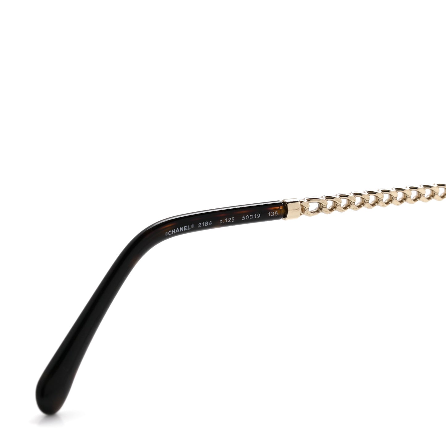 Metal Round Removable Pearl Chain Eyeglasses 2184 Gold