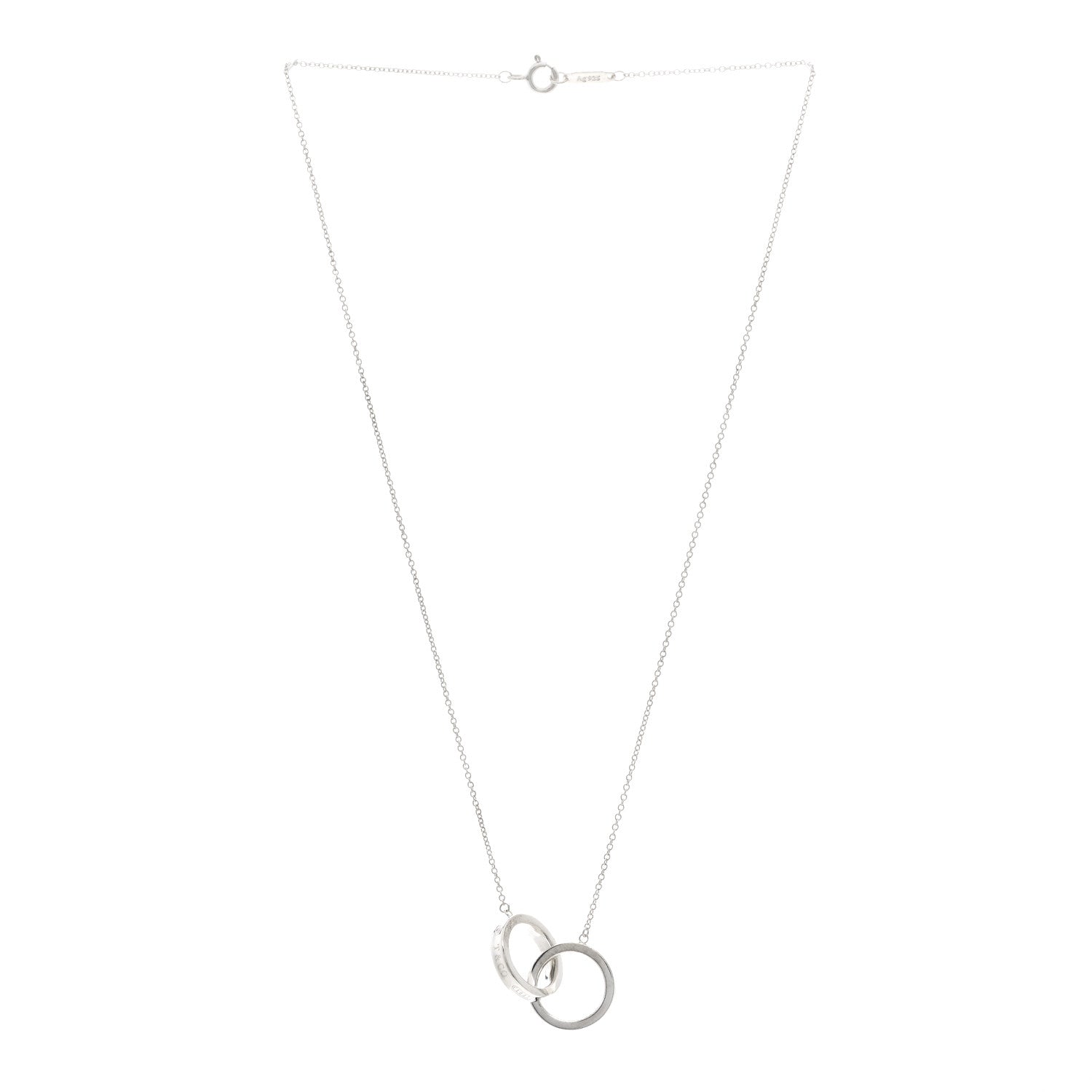 Tiffany Sterling Silver 1837 Interlocking Circles Pendant Necklace 3 of 4