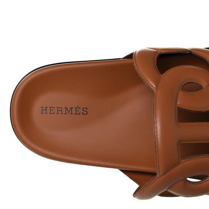 Hermes Nappa Extra Sandals 39 Gold 7 of 9